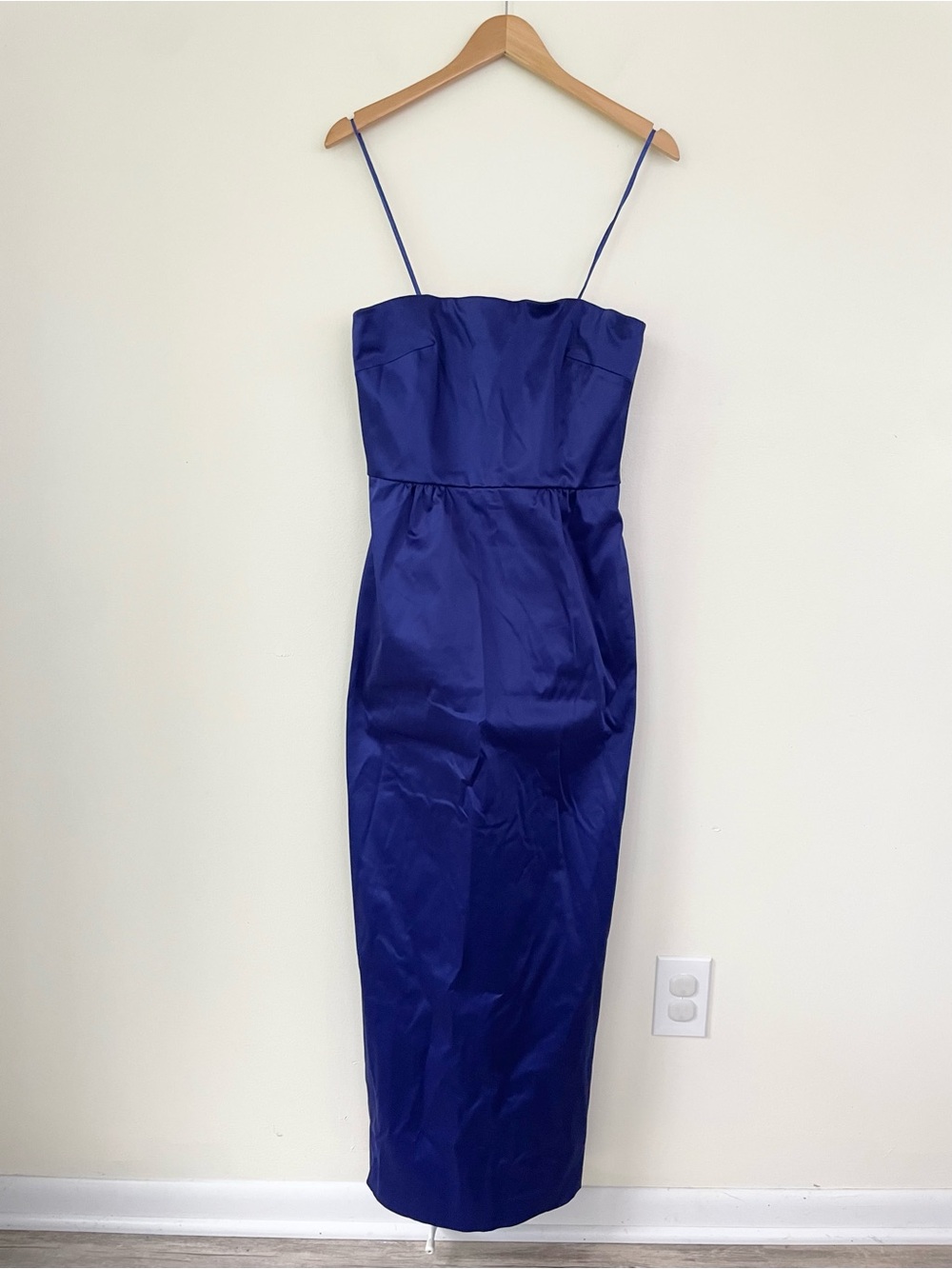 NWT Talbots Sleeveless Column Midi Dress in Violet Blue Sz 8P Petite Minimalist